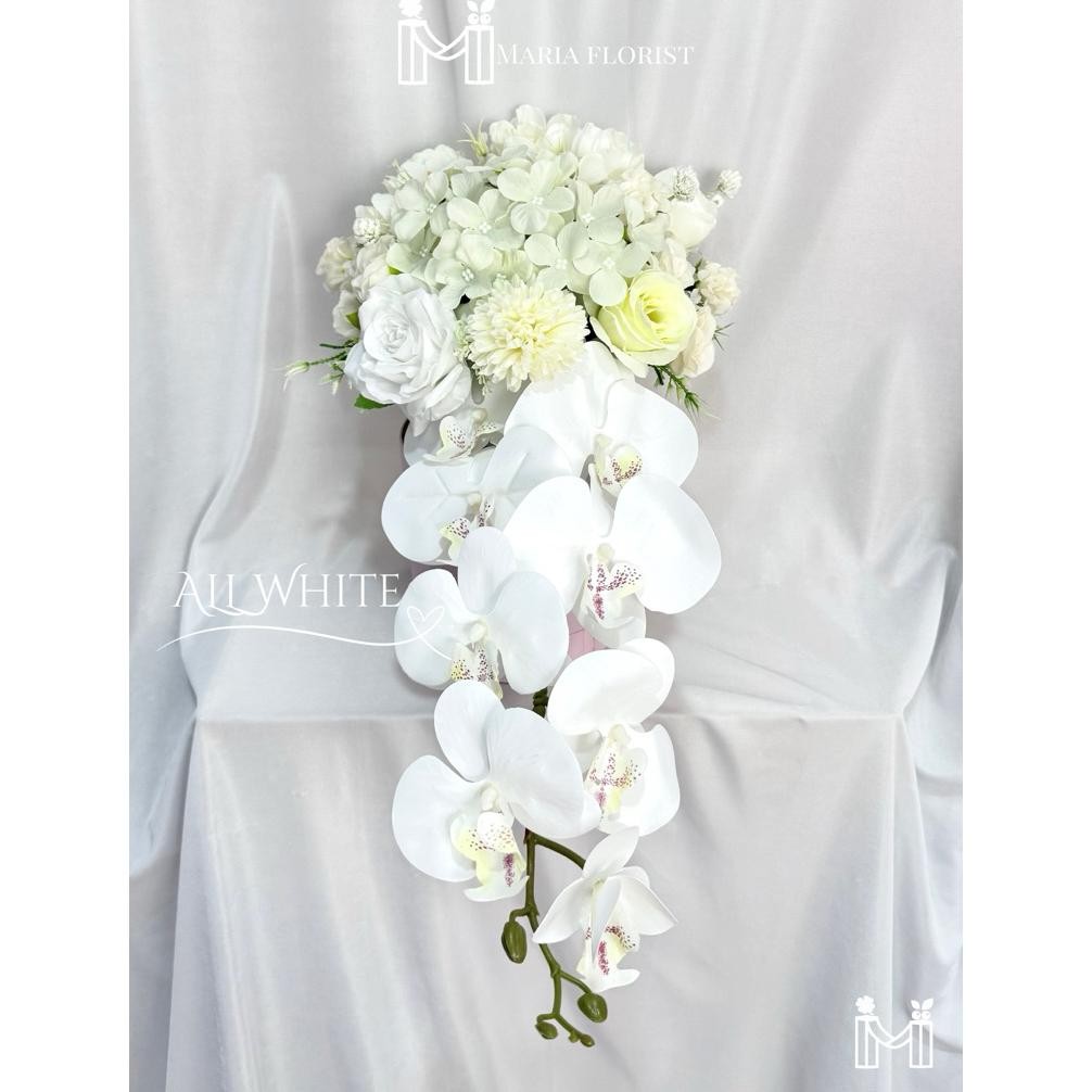 Wedding Handbouquet Juntai Casade Buket Bunga Pernikahan Artificial Buket Pengantin Anggrek Buket An