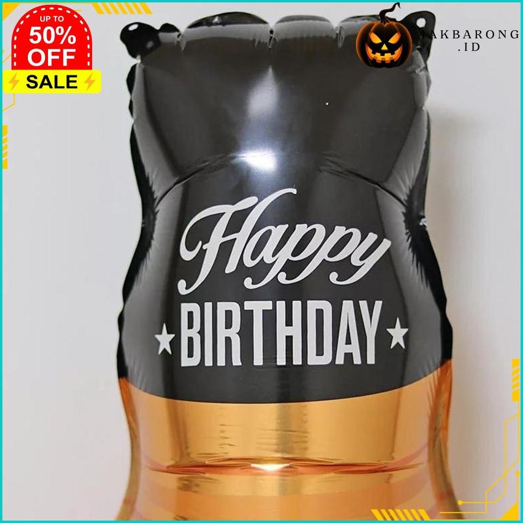 Balon Foil Happy Birthday Botol Whiskey / Balon Foil Botol Wine Perfection Jumbo Original Produk