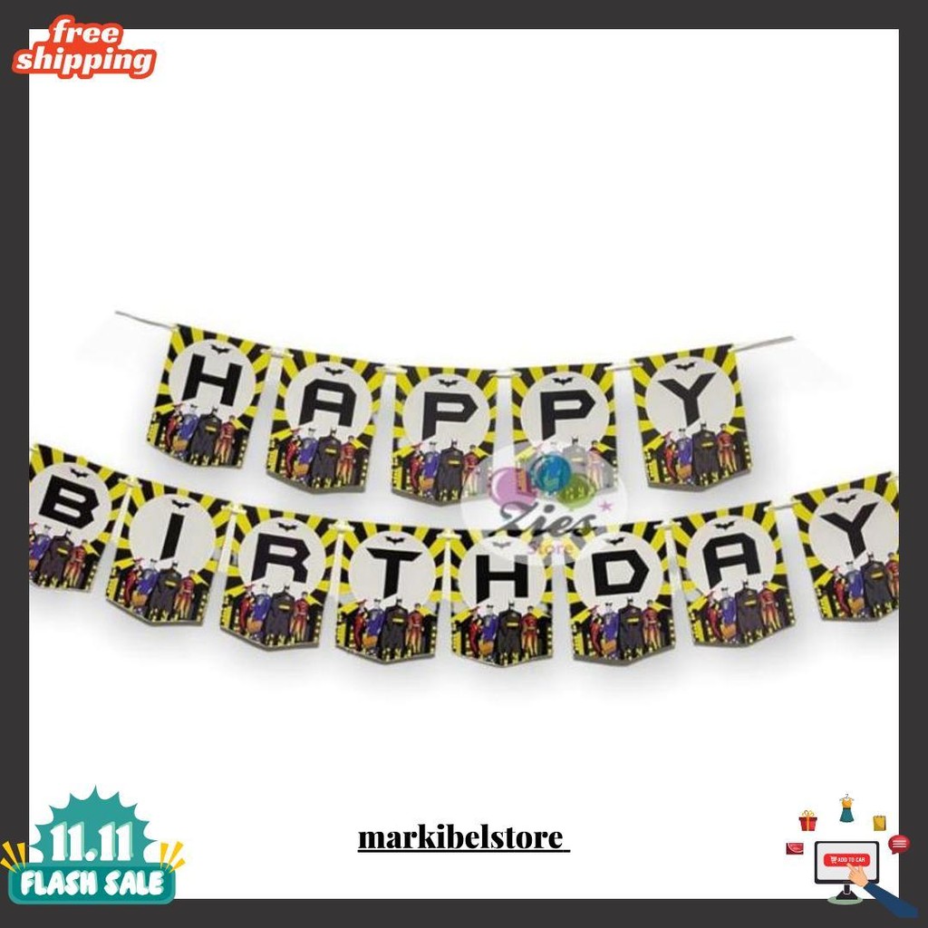 Banner Happy Birthday Batman / Banner Ulang Tahun Batman Terlaris