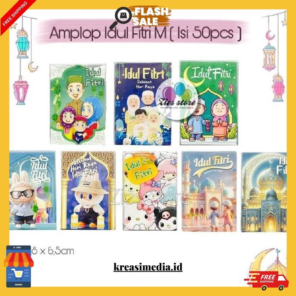 

[50Lembar] Amplop Lebaran Idul Fitri / Angpao Lebaran Box Mika Size M Gratis Ongkir