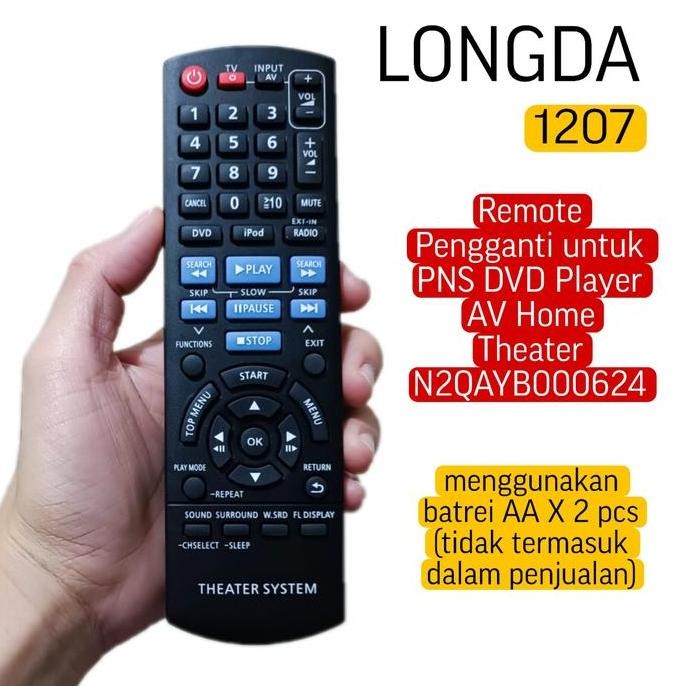 TERMURAH - LONGDA 207 Remote Pengganti untuk Panasonic DVD Player AV Home Theater N2QAYB000624