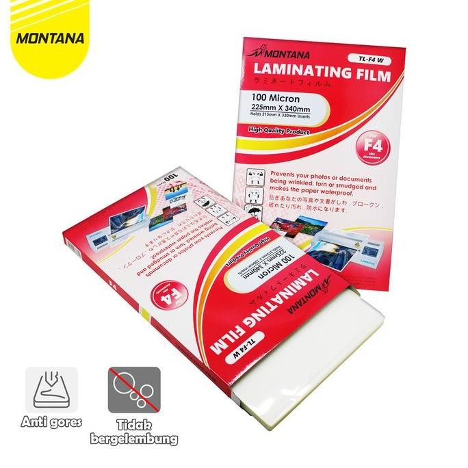 

MONTANA Plastik Laminasi F4 00 Sheets Laminating Film High Quality TL-F4W