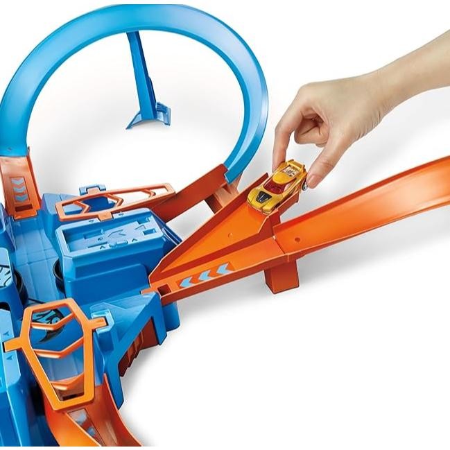 Mega Sale Hot Wheels Toy Car Track Set, Criss Cross Crash With 1:64 Scale Vehicle, Powered By A Moto