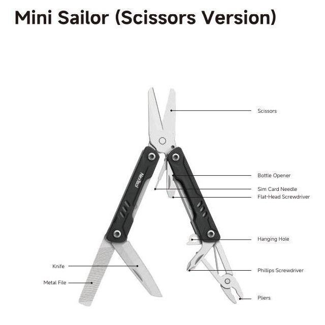 

Nextool Mini Sailor (Scissors Version) Multi Tool - NE20237