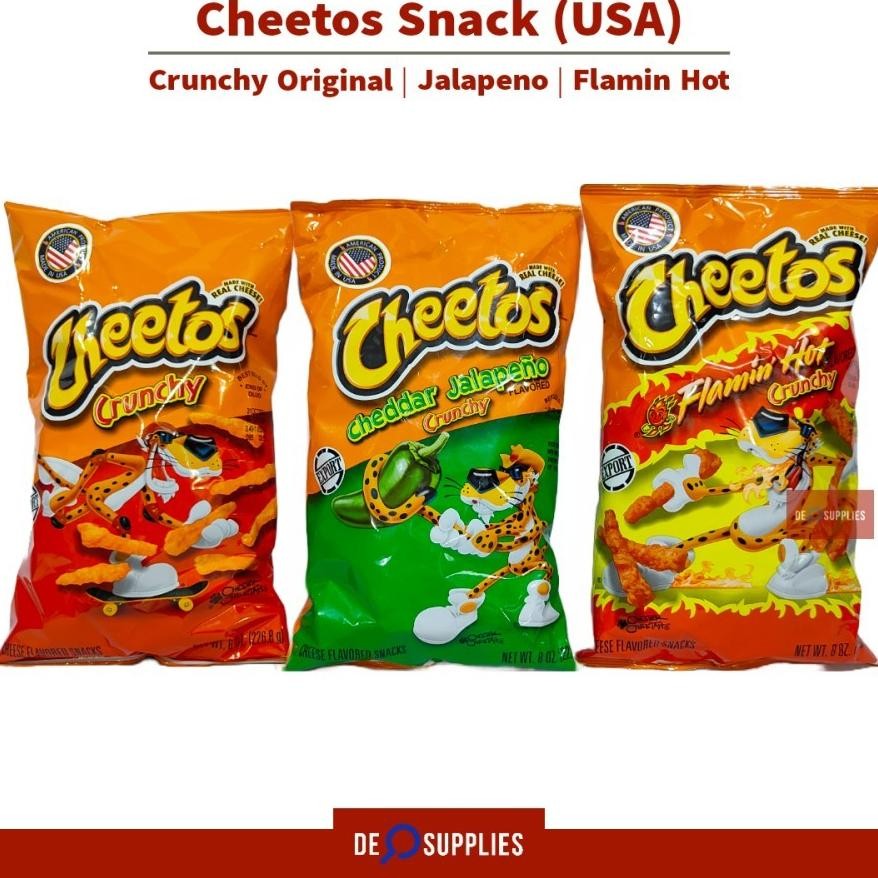 

Cheetos Crunchy Cheddar Jalapeno Flamin Hot America Snack Import USA 226gr aSt