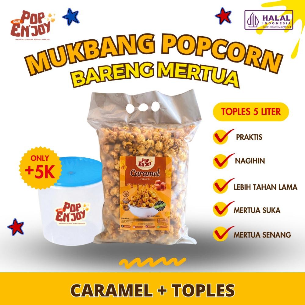 

PopEnjoy - Snack Cemilan Popcorn Caramel - Mukbang Popcorn Setoples Bareng Mertua aSt
