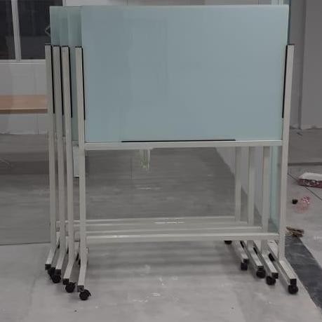 

BEBAS ONGKIR - glass white board magnetik standing 80 120 cm