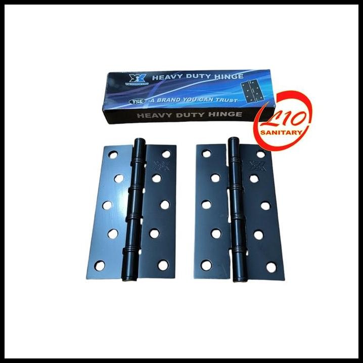 Engsel Pintu Tebal HITAM BLACK NISHIO 5" inch