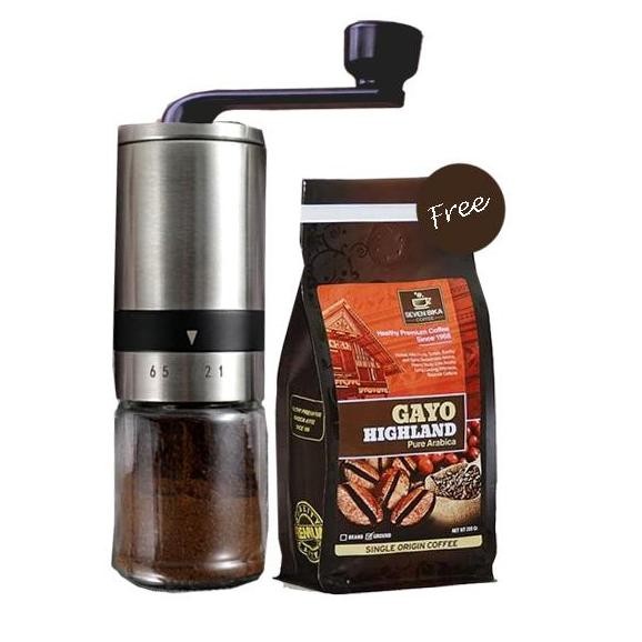 

Grinders Silver High Quality Free Coffee Gayo Pure Arabica 200 gram.