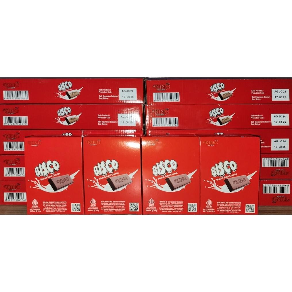 

D'KING BISCO BISKUIT SALUT COKELAT (1 KOTAK ISI 4 PACKS) HARGA TERMURAH aSt