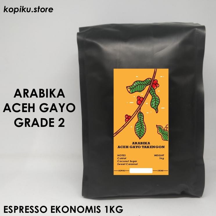 

Biji Kopi Arabika Arabica Gayo Grade 2 Commercial 1kg (Biji / Bubuk) aSt