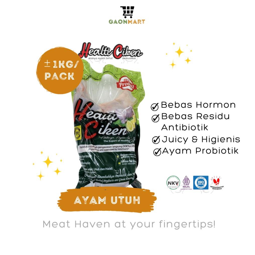 

HealTI CiKEN Healthy Chicken AYAM SEHAT PROBIOTIK - Ayam Utuh 1kg aSt