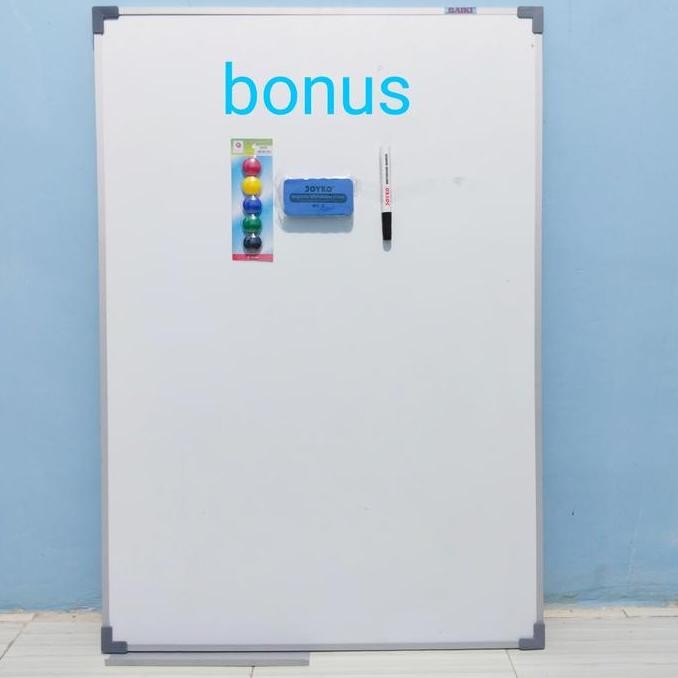 

TERBARU - Whiteboard / papan tulis magnetic vertikal uk 80x120 Cm