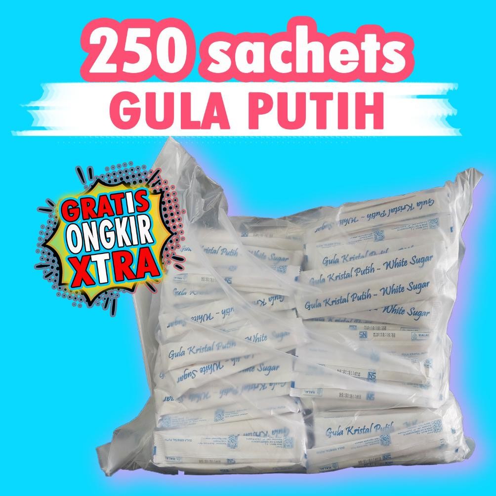 

GULA PUTIH STICK 250 PCS SACHET GULA SACHET WHITE SUGAR HEMAT UNTUK HOTEL CAFE RESTORAN aSt