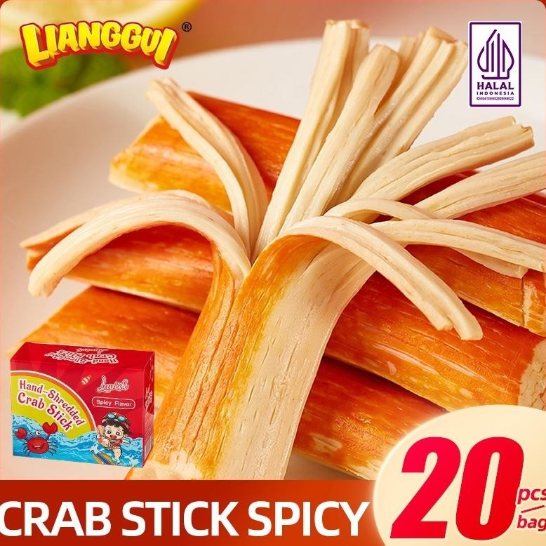 

Lianggui Crab Stick Snack Cemilan Siap Saji BBQ/Spicy Flavor Box Isi 20Pcs Enak Cemilan HALAL aSt