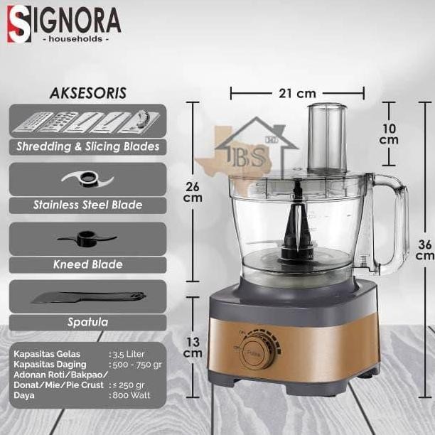 TERLARIS - SIGNORA FOOD PROCESSSOR WITH CUBIC CUTTER/ ALAT PEMOTONG/ MIXER FOOD