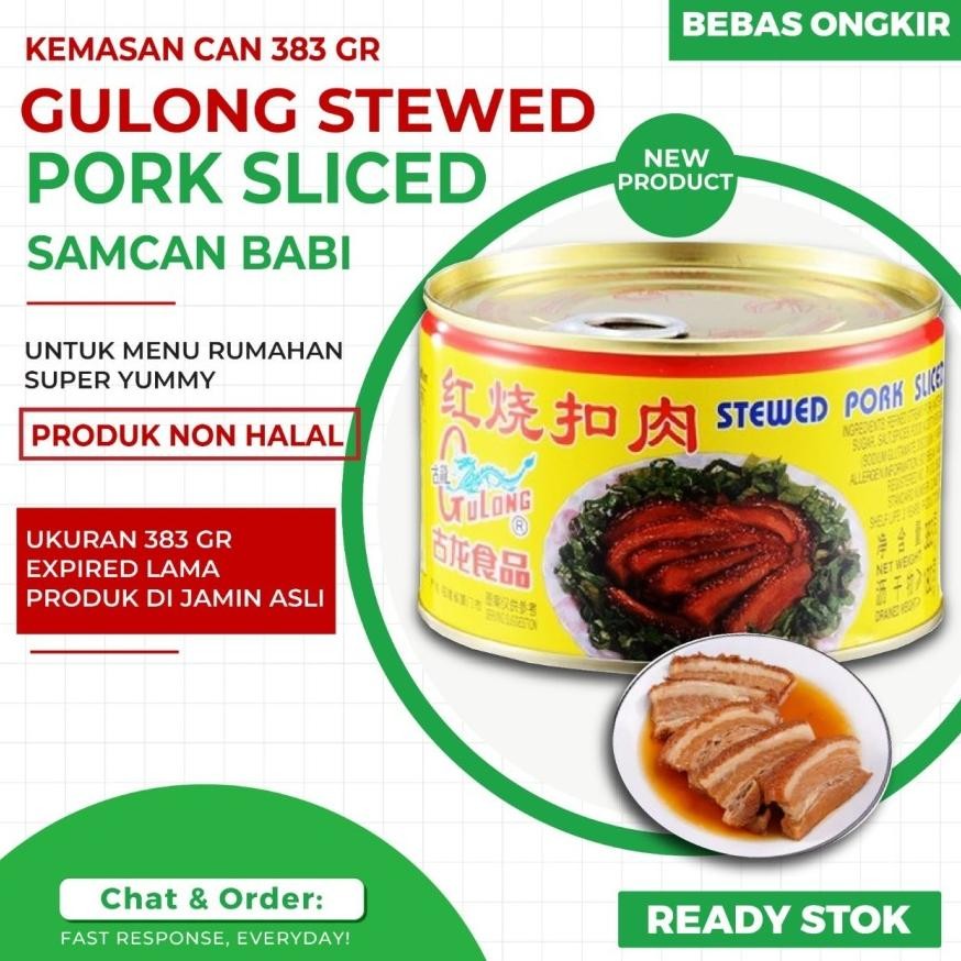 

KALENG BESAR 383gr-GULONG Stewed Pork Sliced Samcan/ Daging Samcan aSt