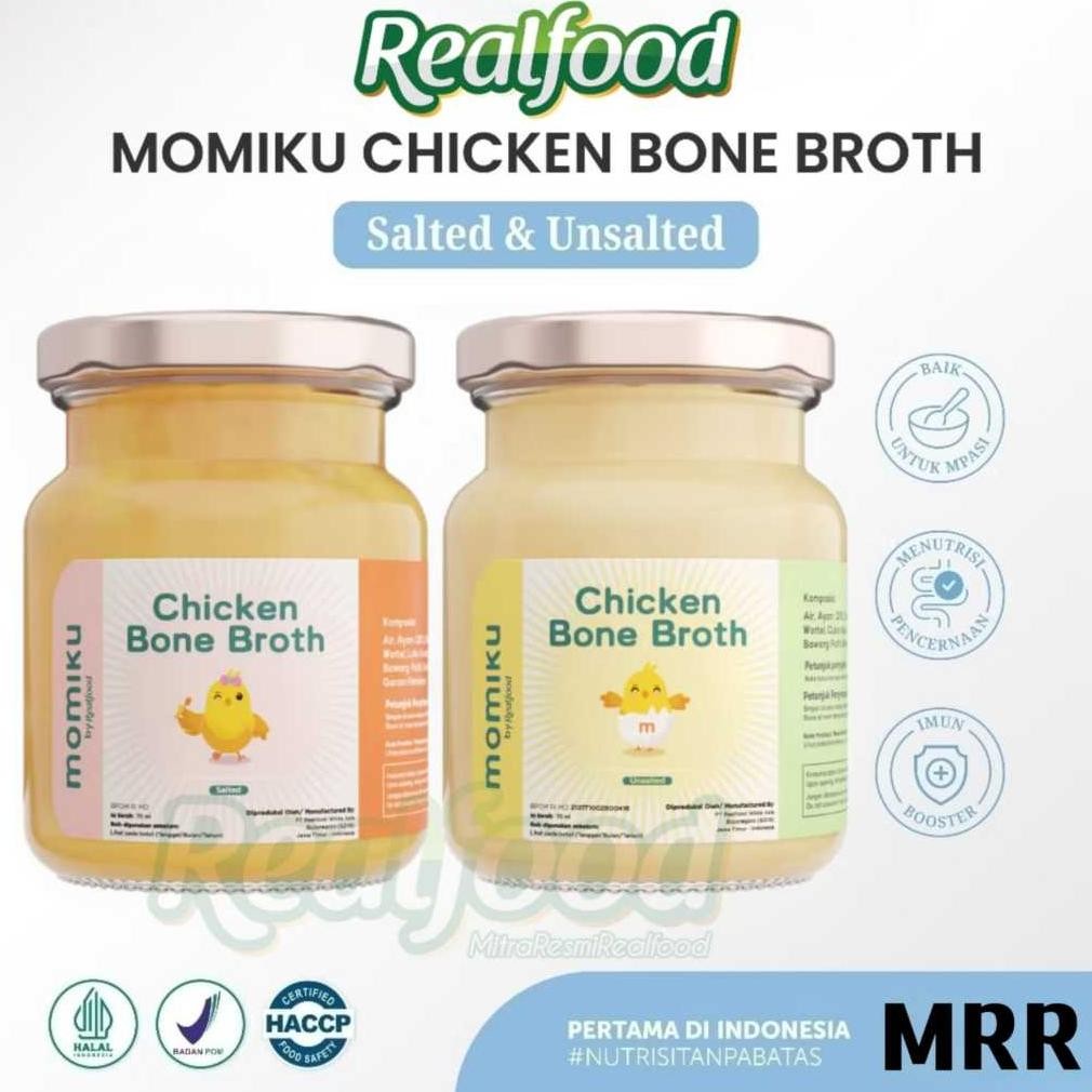 

Realfood Momiku Chicken Bone Broth ( Mpasi Minuman Kaldu Tulang Ayam ) MRR aSt