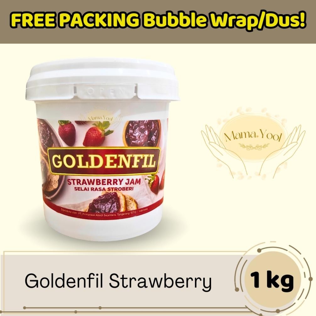 

MAMA.YOOL - Goldenfil Strawberry 1 kg FREE PACKING / Filling Topping Roti / Selai Buah Strawberry aSt