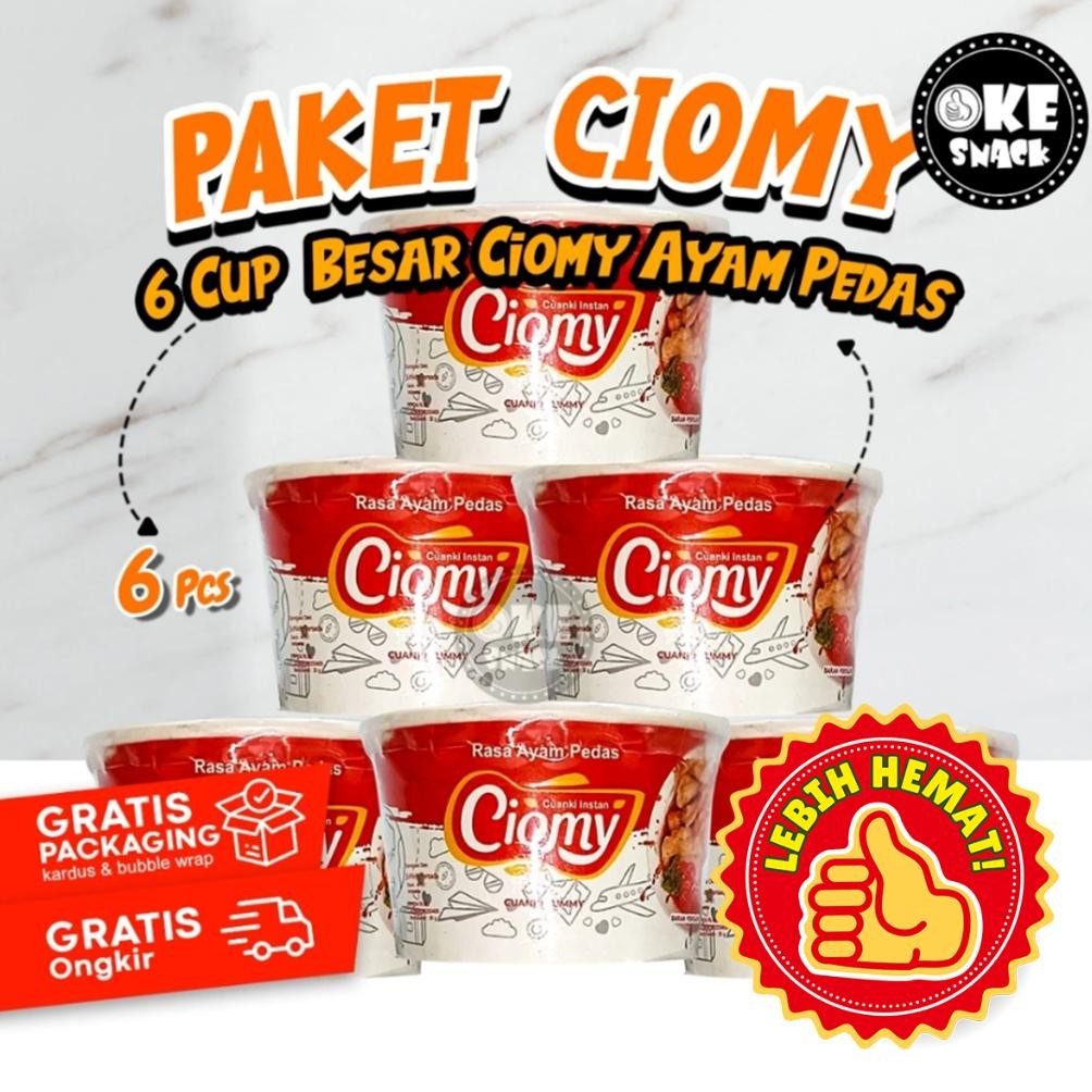 

Paket Hemat Ciomy Cuanki Cup Besar Ayam Pedas Set isi 6 pcs aSt