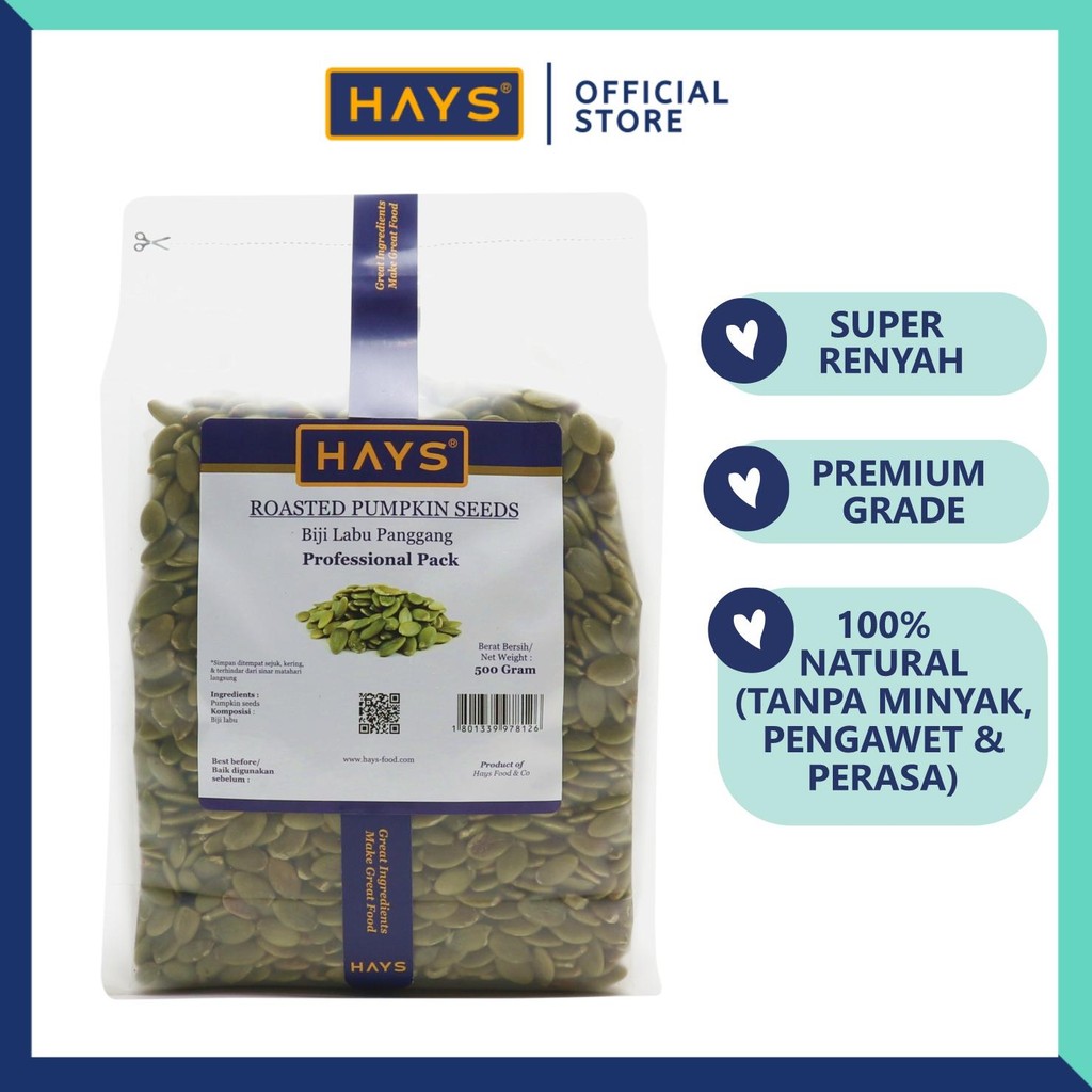

Roasted Pumpkin Seeds 500 Gram / Biji Labu Panggang 500 Gram - HAYS aSt
