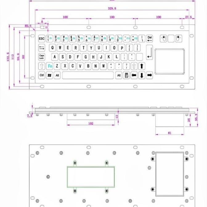 Murah Keyboard Metal Usb Stainless Steel Industri