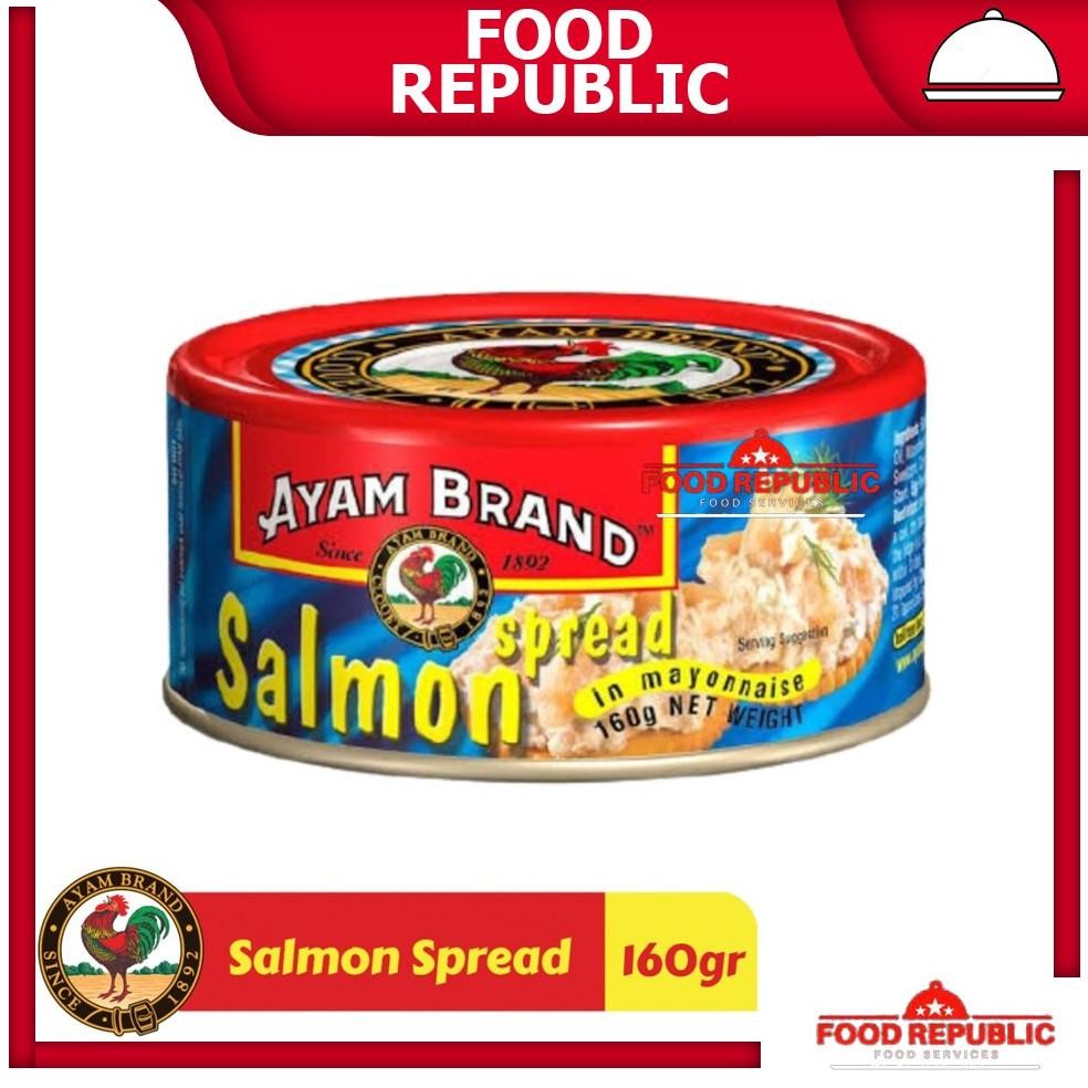 

AYAM BRAND SALMON SPREAD 160 GR IKAN KALENG FISH CAN MAYONAISE HALAL aSt