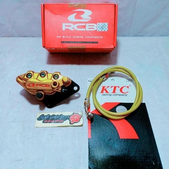 Promo Kaliper Depan Rcb 2 Piston + Selang Rem Depan Ktc 92Cm Beat Karbu Beat Fi Scoopy Karbu Scoopy 
