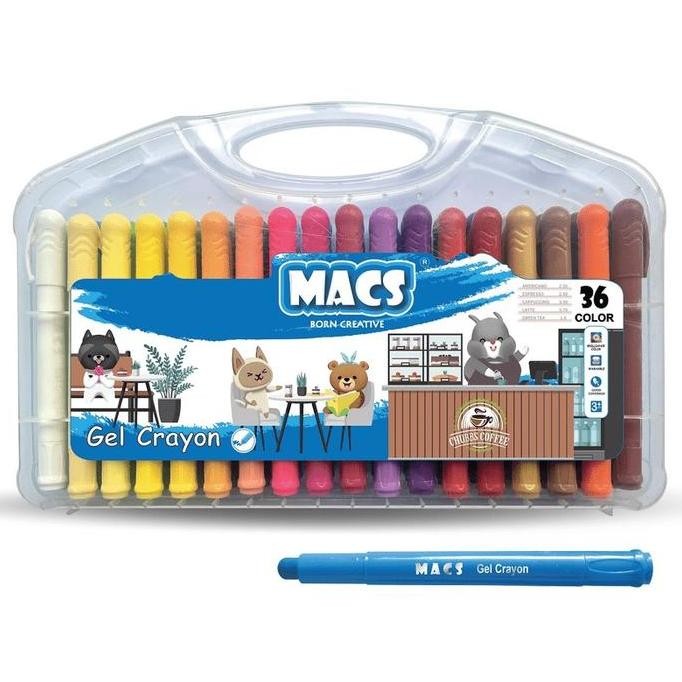 

NEW MACS Gel Crayon 36 Warna Colors Stationery