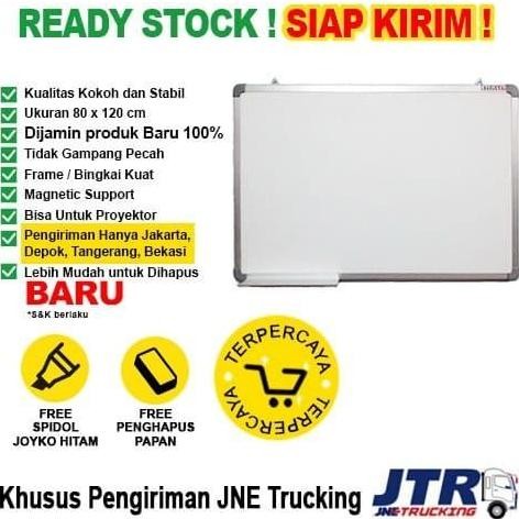 

Whiteboard / Papan Tulis Magnetic SAKANA 80x120 cm ( Single Face )