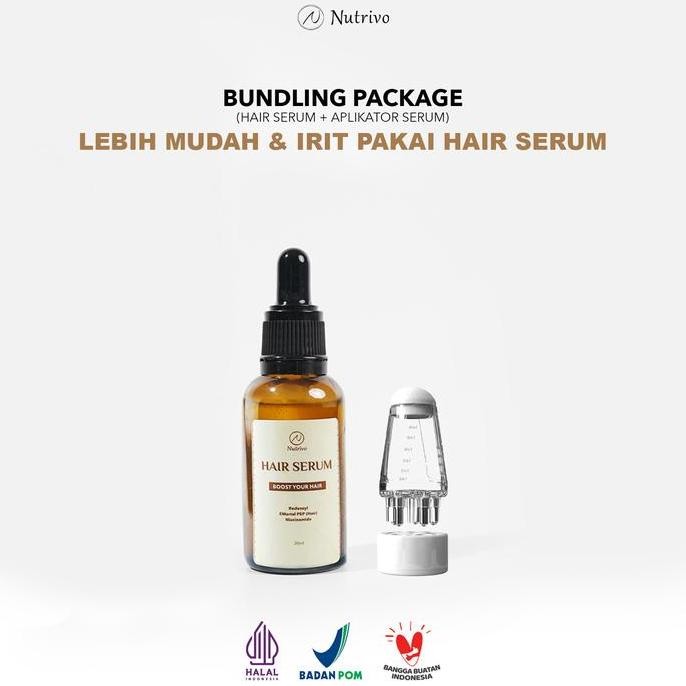 TERMURAH - Nutrivo Applicator Serum Rambut with Nutrivo Hair Serum I Bundling