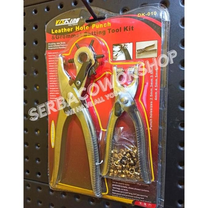 

Siap Kirim Alat Pembolong Sabuk Gesper Kulit Set 2 Pcs Visking Punch Belt Hole