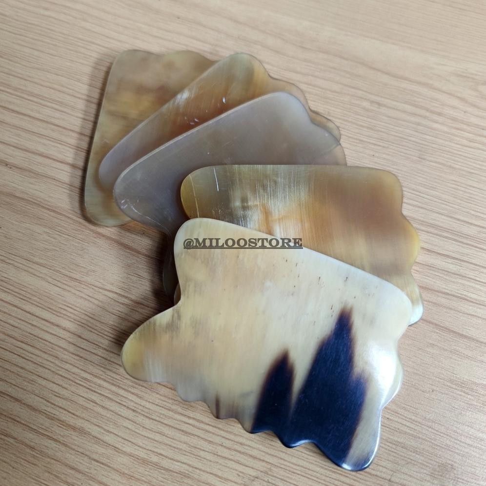 Alat terapi kerik guasha kecantikan wajah tanduk sapi dan tanduk kerbau original