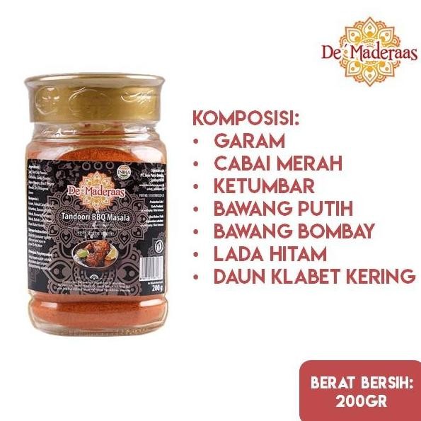 

DISKON! BUMBU KARI DE MADERAAS BBQ TANDOORI MASALA 200GR BUBUK KARI REMPAH BBQ PREMIUM