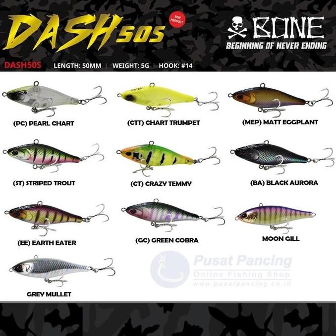 lure bone dash sink 50mm 5g minnow sinking multifungsi stok terbatas