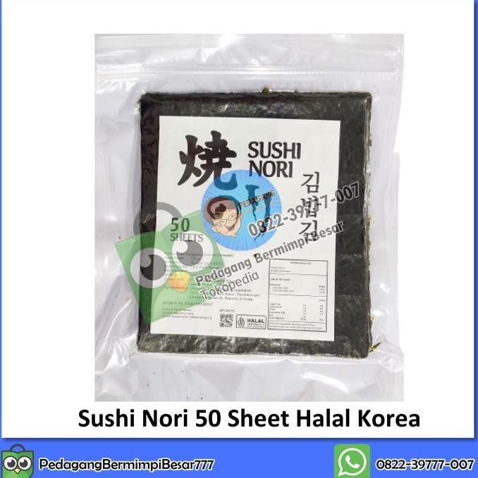 

DISKON! SUSHI NORI HALAL 50 SHEET - RUMPUT LAUT UNTUK SUSHI HALAL