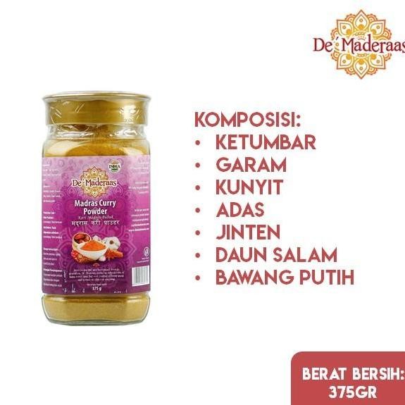 

DISKON! DE MADERRAAS BUBUK KARI MADRAS CURRY POWDER 375G - BUMBU KARI ASLI