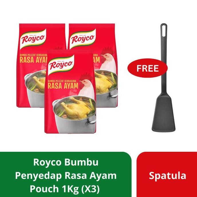 

DISKON! ROYCO BUMBU PENYEDAP RASA AYAM 1KG POUCH - PAKET 3PCS + FREE SPATULA