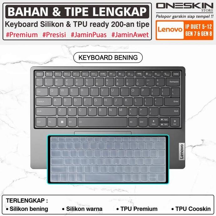 New Pelindung Keyboard Lenovo IdeaPad Duet 5 / 5i 12? Gen?7 TPU Silikon Bening