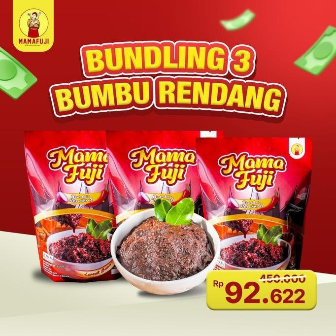

DISKON! MAMAFUJI BUMBU RENDANG SIAP SAJI 250G - PAKET HEMAT TOPPING BUMBU