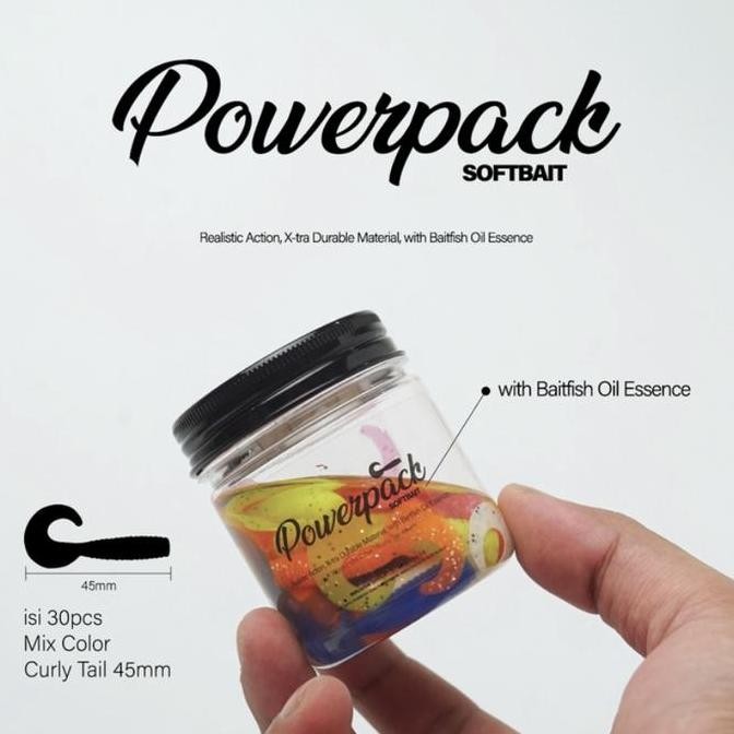 exodus soft lure power pack curly tail 45pcs softlure stok terbatas