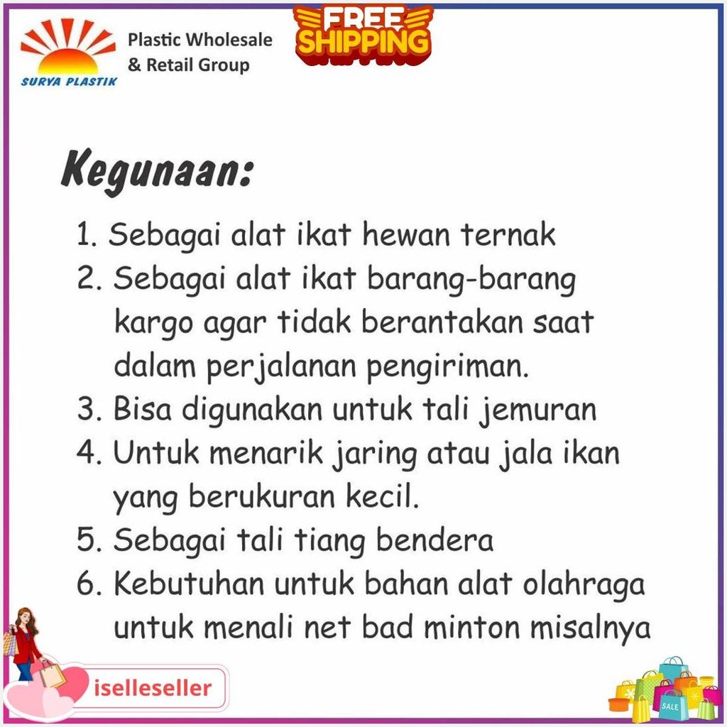 

Tali Tampar Ukuran 2Mm Panjang 220 Meter Siap Kirim