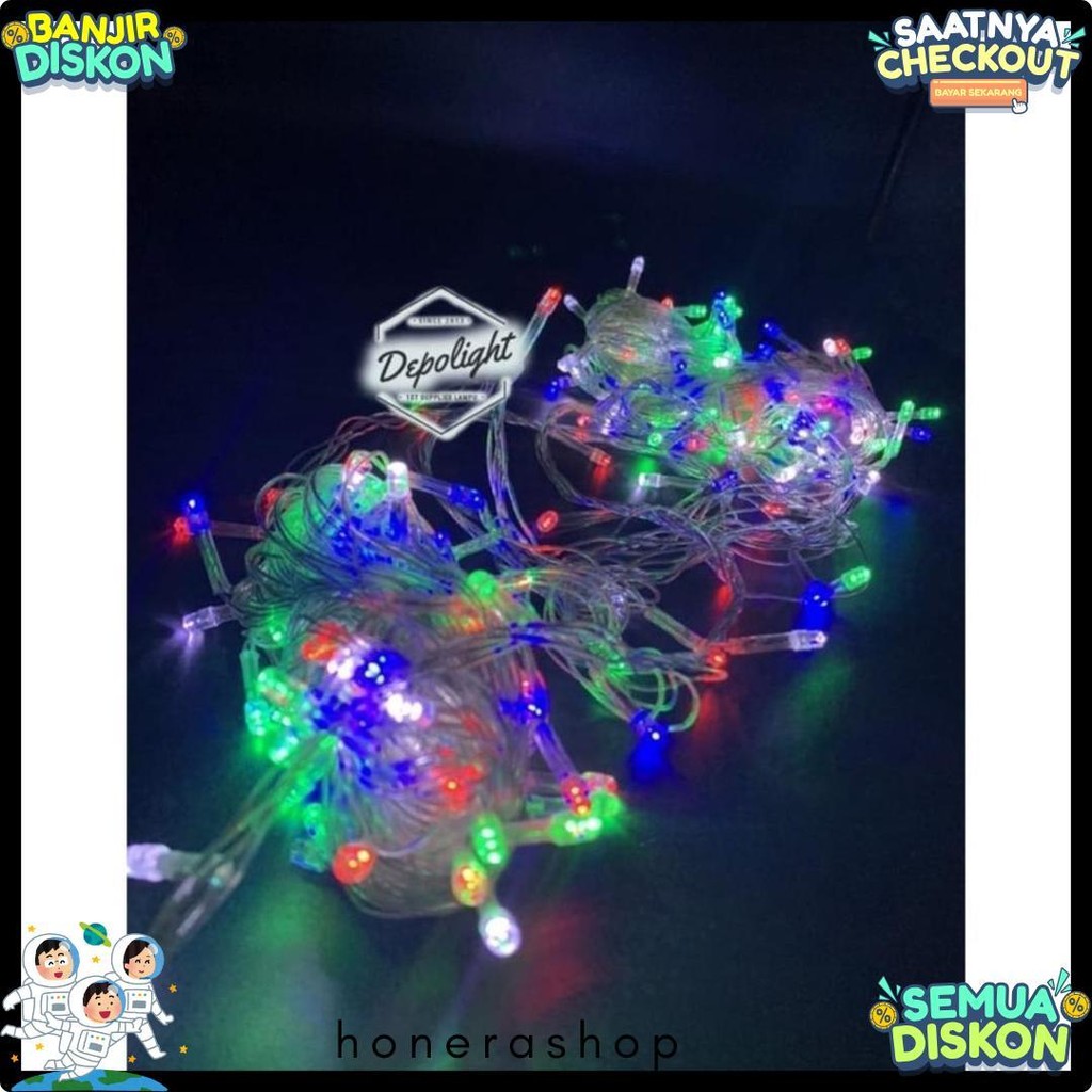 Lampu Hias Tumblr Warna Warni 100 Led 10 Meter - 200 Led 15 Meter Diskon Setengah Harga