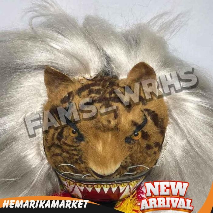 Topeng Macan Reog Ponorogo Bahan Kulit Asli Variasi Macan Coklat Kesenian