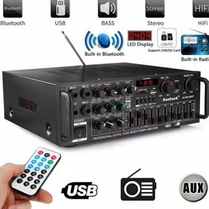 Amplifier Bluetooth Fleco AV MP326BT//Ampli MP 326 BT 1200 watt