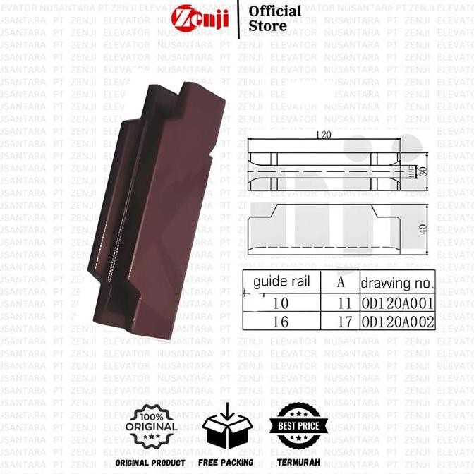 Insert Guide Shoe Elevator P9004 / Elevator Spareparts