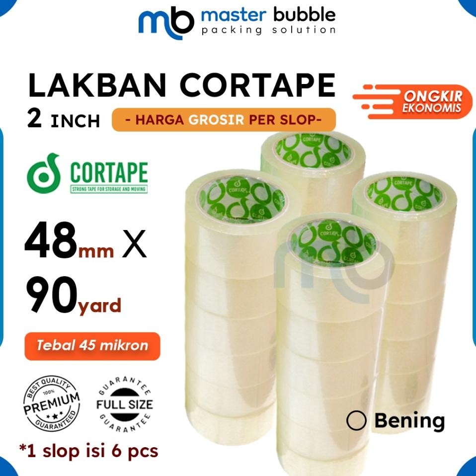 

Lakban Selotip Opp Tape Cortape Bening 2 Inch 48Mm X 90Yard Perslop Isi 6 Roll Ekonomis