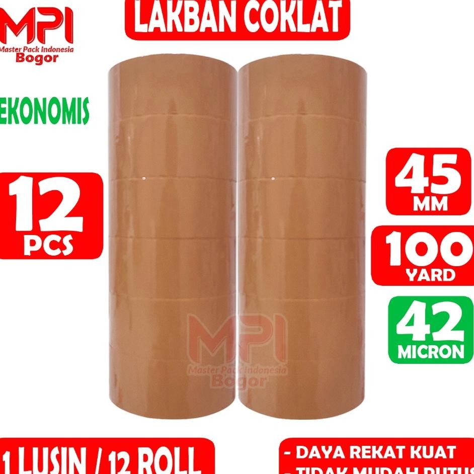 

1 Lusin 12 Roll Lakban Coklat Ekonomis 45 Mm X 100 Yard Lakban Paing Paket Master Pa Indonesia Bogor