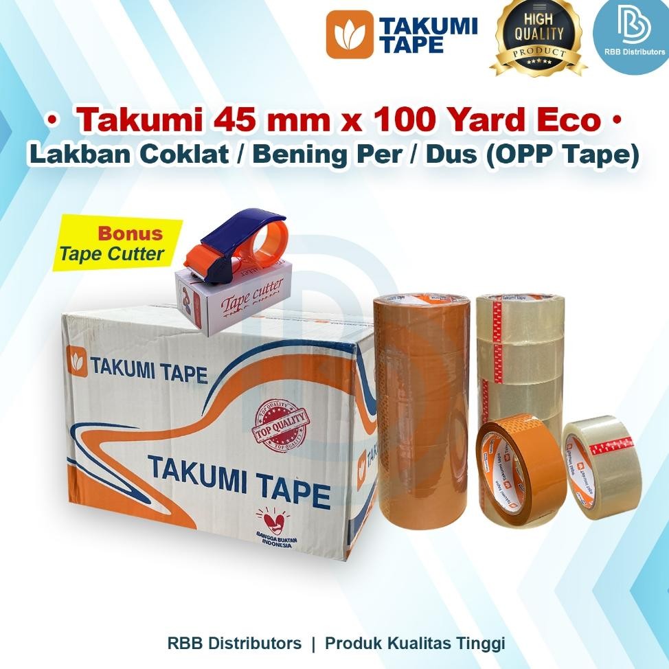 

Lakban Bening Coklat Takumi 1 Dus 45 Mm 100 Yard Economis Tebal Ter