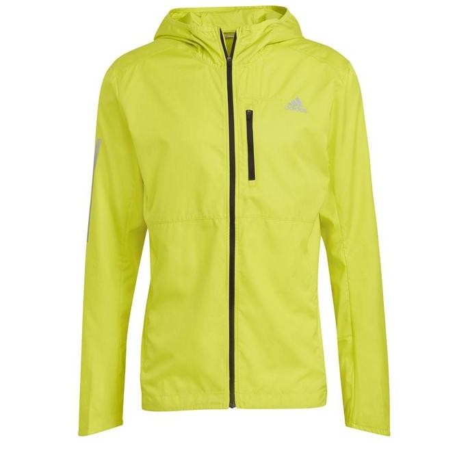 NEW Jaket Trail Running Pria Adidas Own The Run Hoodie Original - Lime